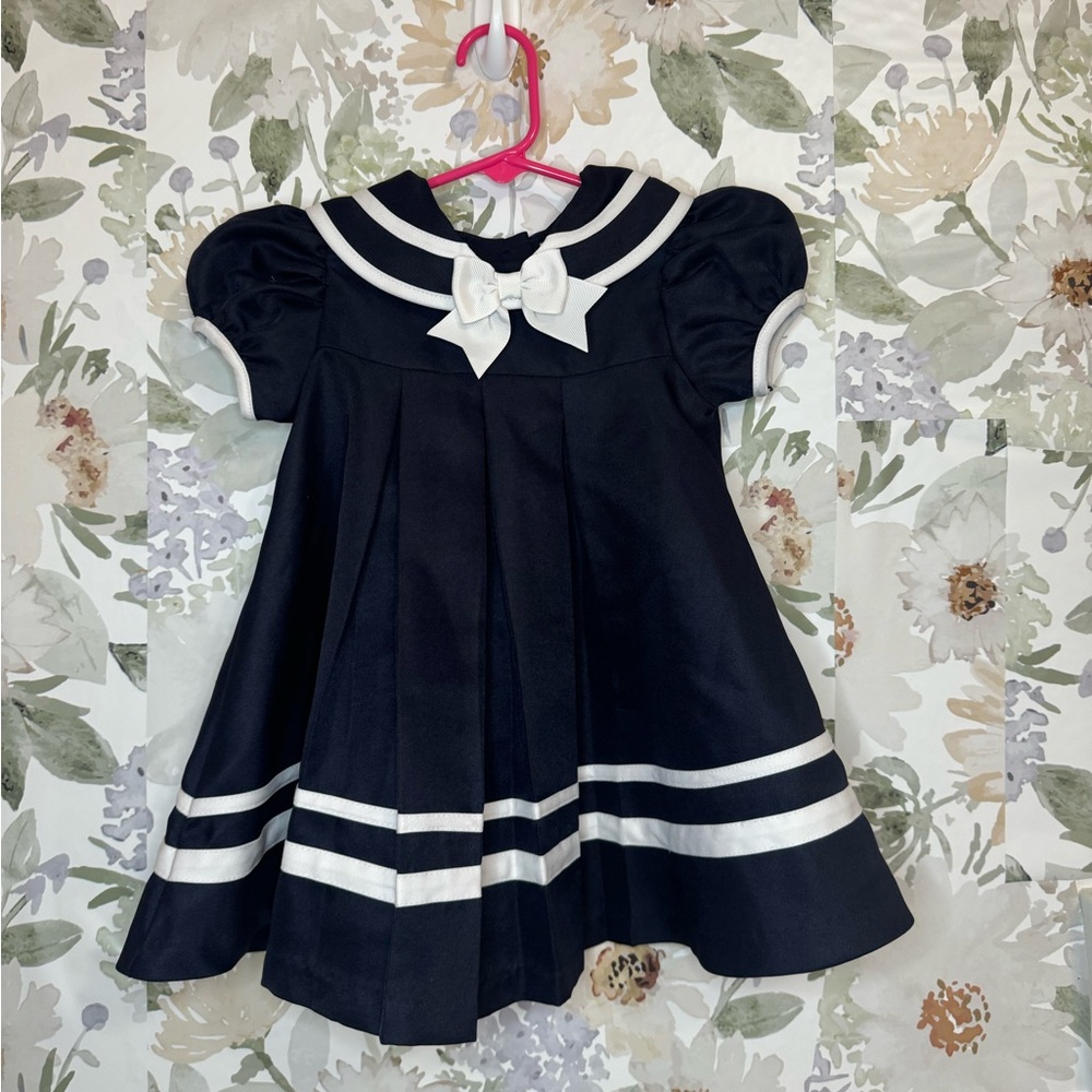 3x35 Rare Editions Navy and White Kids Dress
